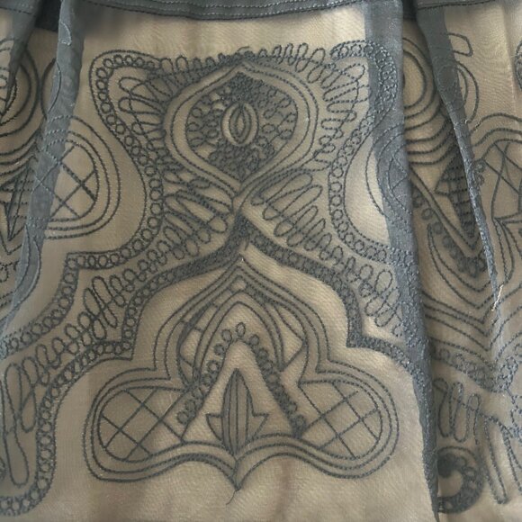 ECCOCI Black Silk Skirt With Lace Sz 8 - Picture 7 of 8